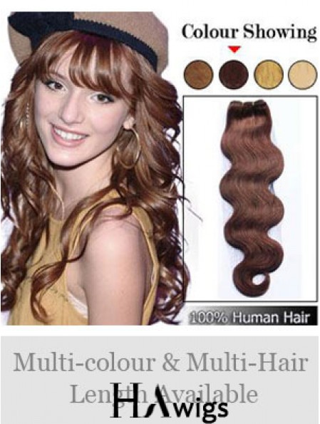 Wavy Remy Human Hair Auburn Cheap Weft Extensions