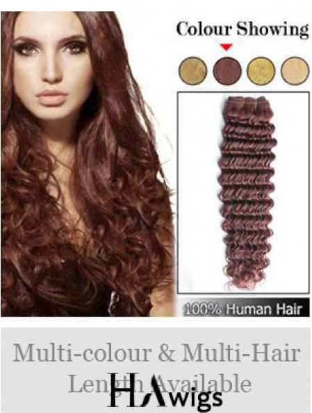 Wavy Remy Human Hair Auburn High Quality Weft Extensions