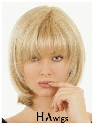 Hair Toppers Half Wigs With Remy Straight Style Blonde Color