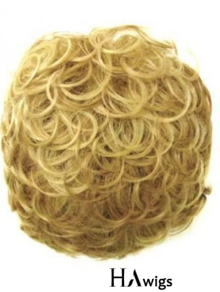 Incredible Blonde Curly Synthetic Clip In Hairpieces