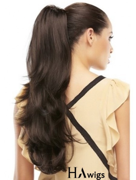 Designed Wavy Brown Ponytails