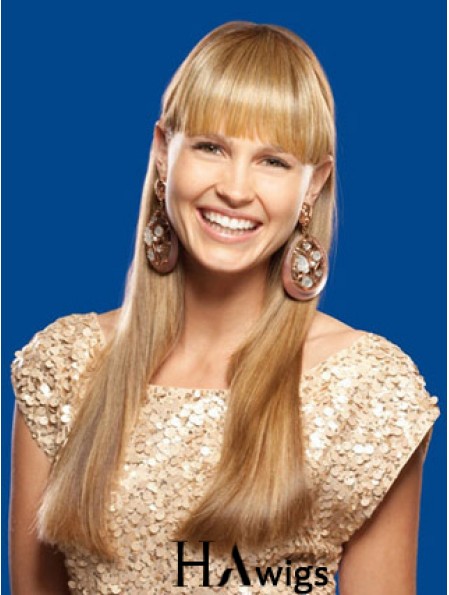 Fashion Blonde Straight Synthetic Clip In Hairpieces